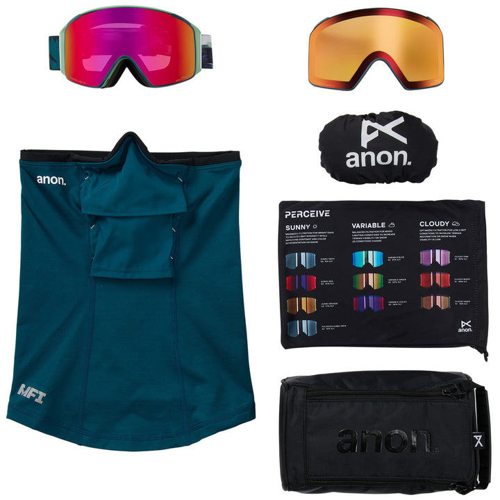 Anon M4S Cylindrical MFI Goggles Family Tree/Perceive Sunny Red+Perceive Cloudy Burst