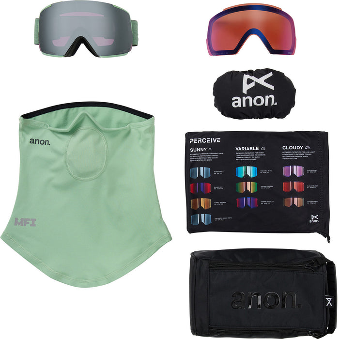 Anon M5 MFI Low Bridge Fit Goggles Soft Sage/Perceive Sunny Onyx+Perceive Variable Violet