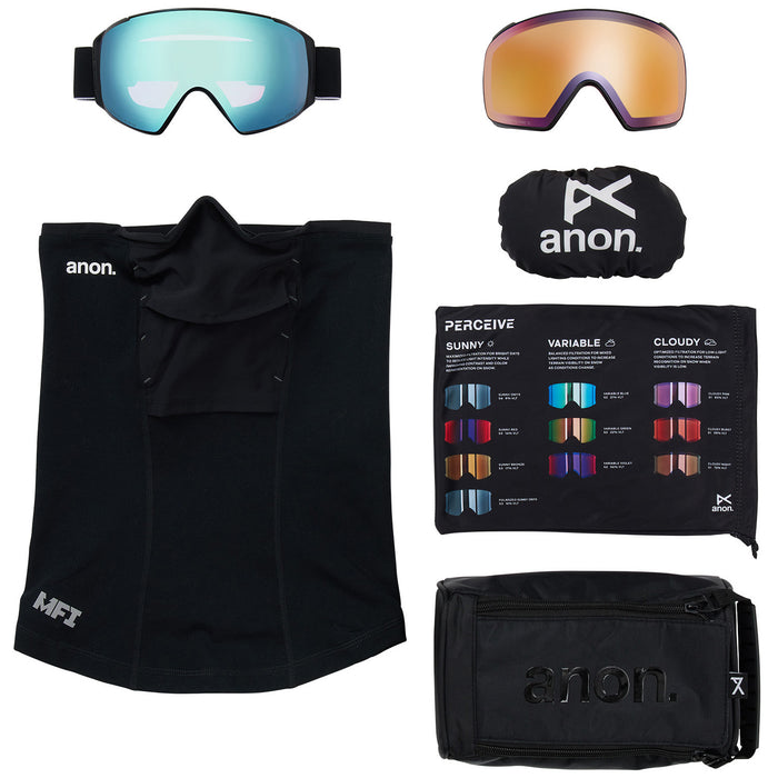 Anon M4S Toric MFI Low Bridge Fit Goggles Black/Perceive Variable Blue+Perceive Cloudy Pink