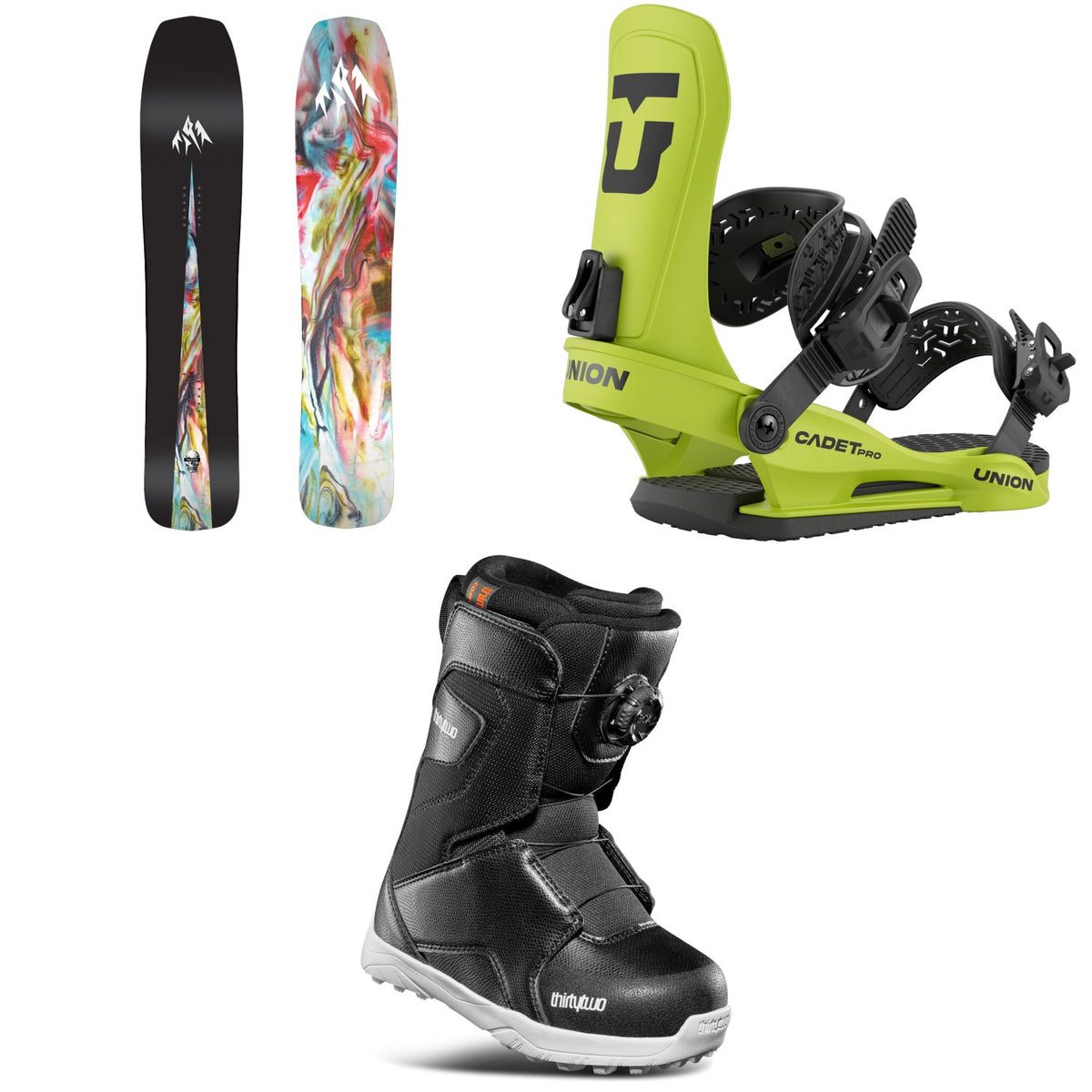 Jones Mini Mind Expander Snowboard + Union Cadet Pro Snowboard Bindings + thirtytwo Lashed Boa Snowboard Boots - Kids' 2026