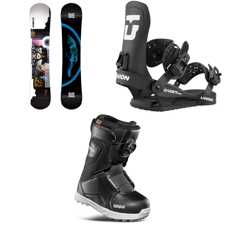 Never Summer Proto Wilder Snowboard + Union Cadet Pro Snowboard Bindings + thirtytwo Lashed Boa Snowboard Boots - Kids' 2026