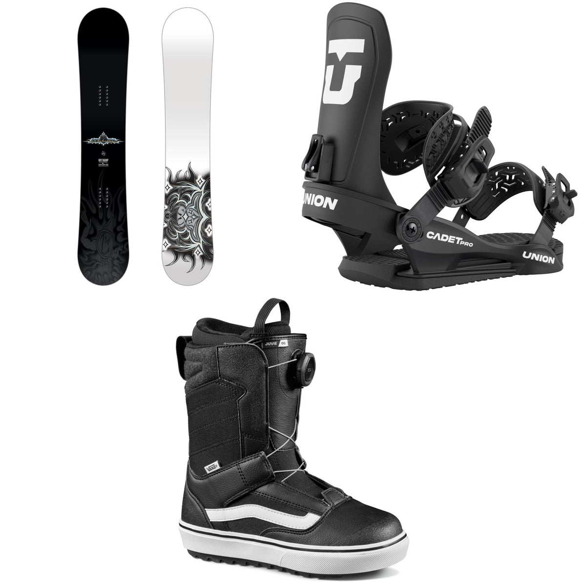 Lib Tech Mini Ramp Snowboard + Union Cadet Pro Snowboard Bindings + Vans Juvie OG Snowboard Boots - Kids' 2026