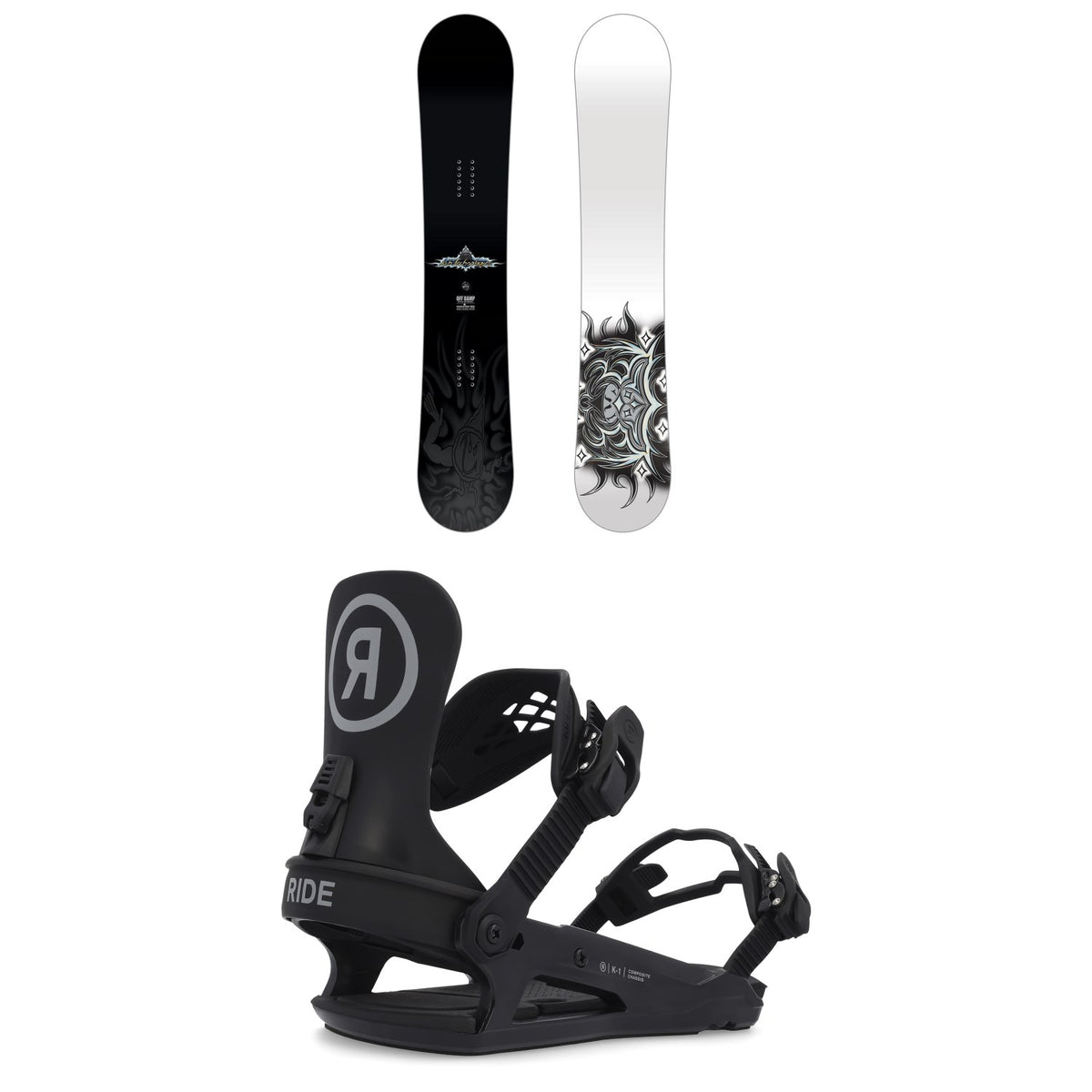 Lib Tech Mini Ramp Snowboard + Ride K-1 Snowboard Bindings - Kids' 2026
