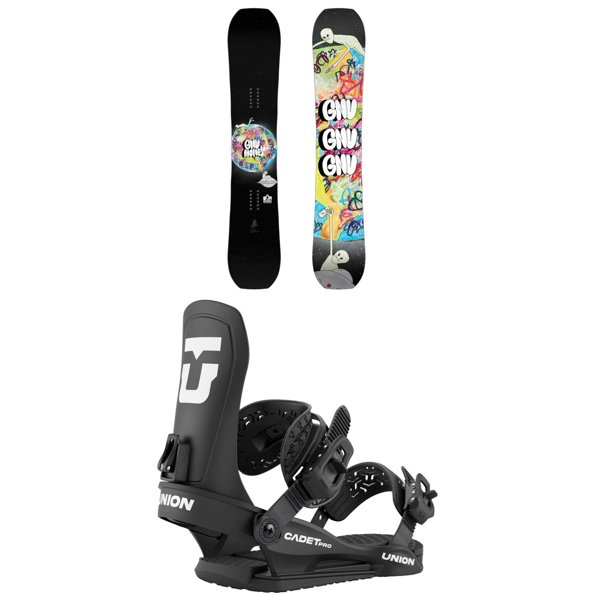 GNU Young Money C2E Snowboard + Union Cadet Pro Snowboard Bindings - Kids' 2026