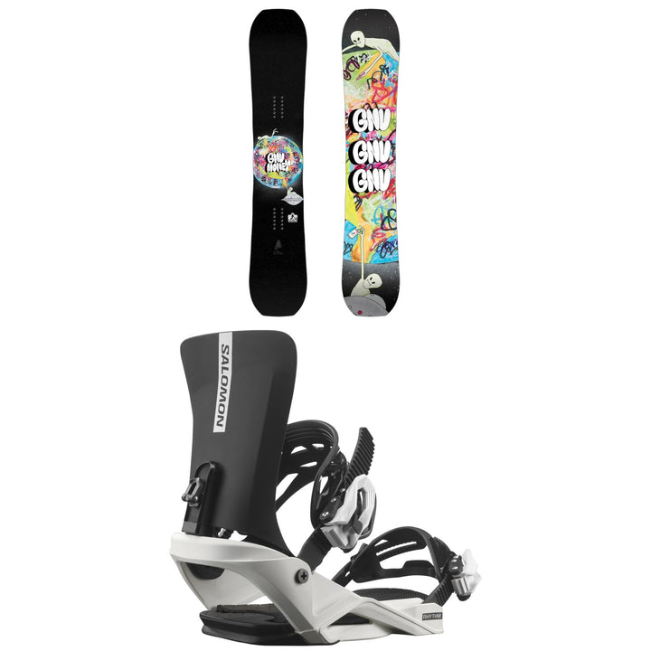 GNU Young Money C2E Snowboard + Salomon Rhythm Jr Snowboard Bindings - Kids' 2026