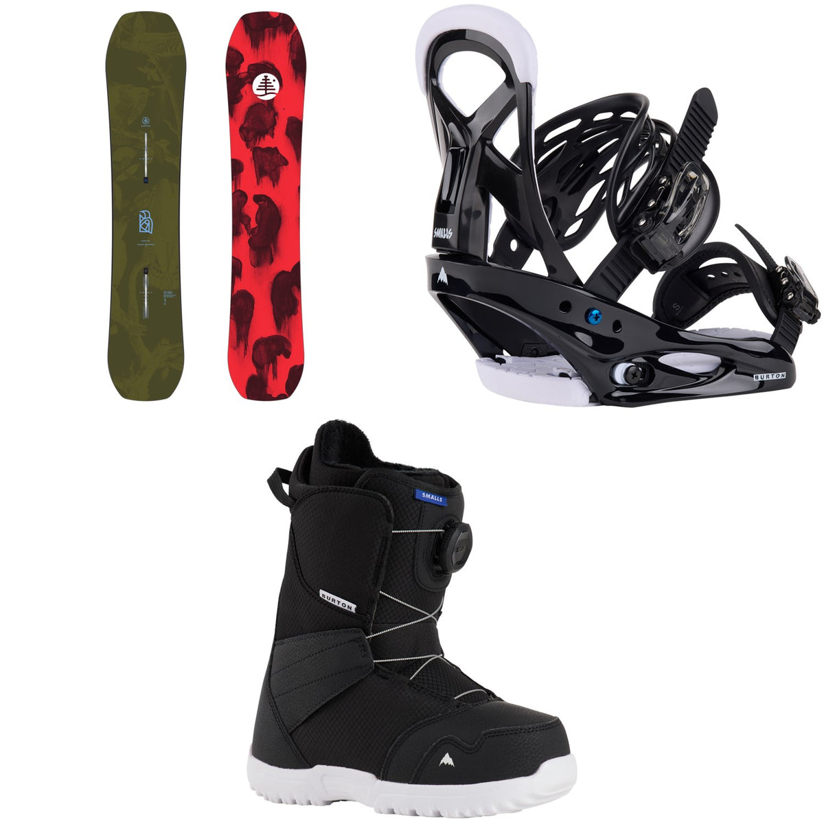 Burton Family Tree Hometown Hero Snowboard + Smalls Snowboard Bindings + Smalls BOA Snowboard Boots - Kids' 2026