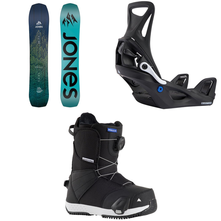 Jones Flagship Snowboard + Step On Snowboard Bindings + Smalls Step On Snowboard Boots - Kids' 2026