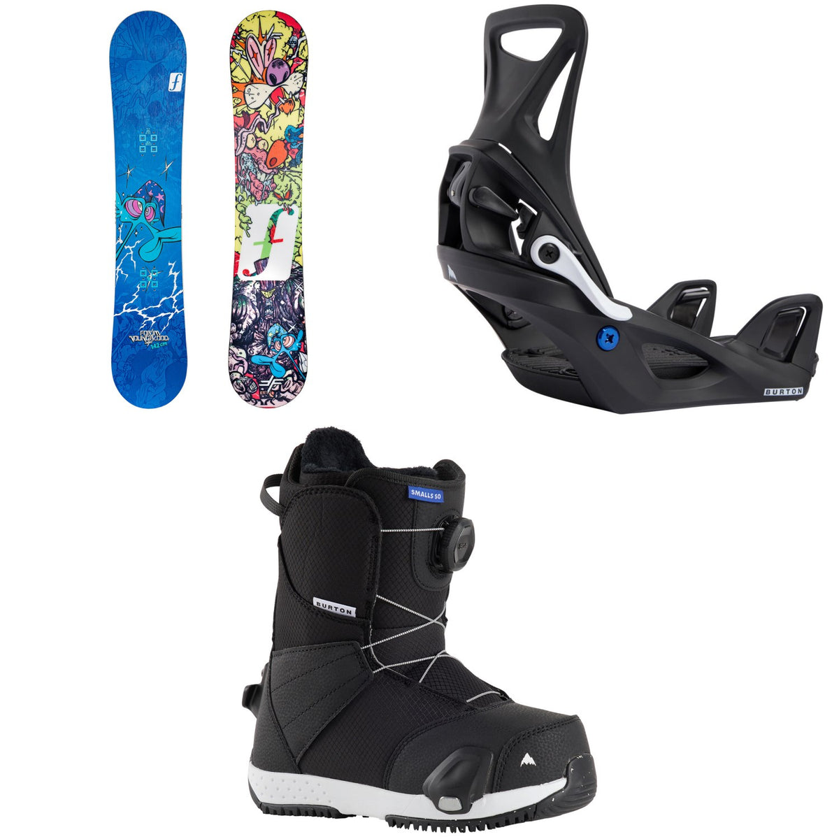 Forum Youngblood Mini Snowboard + Step On Snowboard Bindings + Smalls Step On Snowboard Boots - Kids' 2026