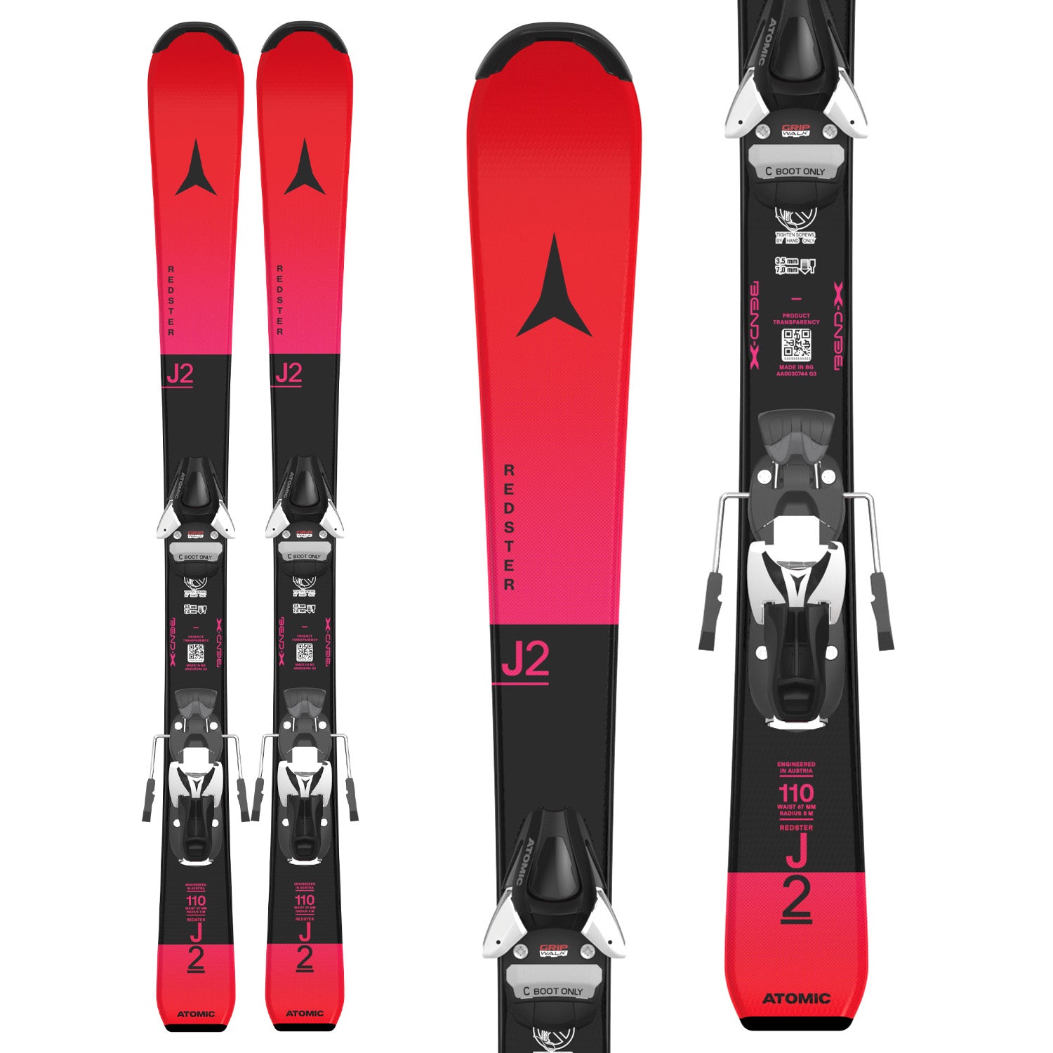Atomic Redster J2 Skis + C5 GW Bindings + K2 Indy 1 Ski Boots