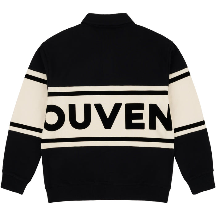 Souvenir Fleece Rugby Shirt - Unisex Black/Marshmallow