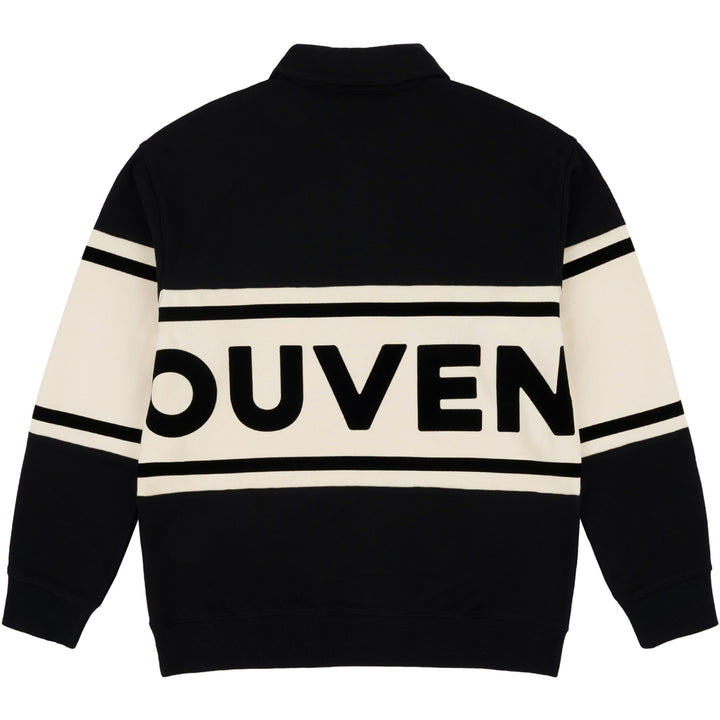 Souvenir Fleece Rugby Shirt - Unisex Black/Marshmallow
