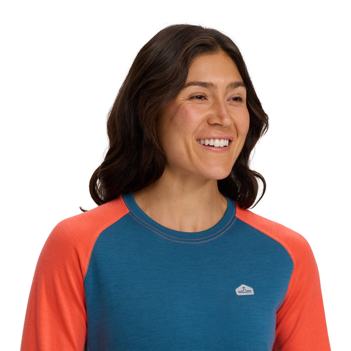 evo Heavyweight Merino Wool Crew Top - Women's Coral/Denim