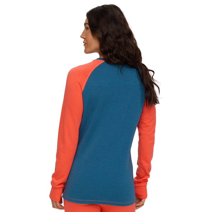evo Heavyweight Merino Wool Crew Top - Women's Coral/Denim