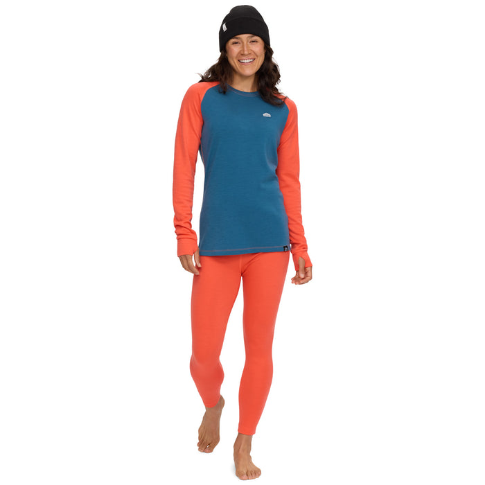 evo Heavyweight Merino Wool Crew Top - Women's Coral/Denim