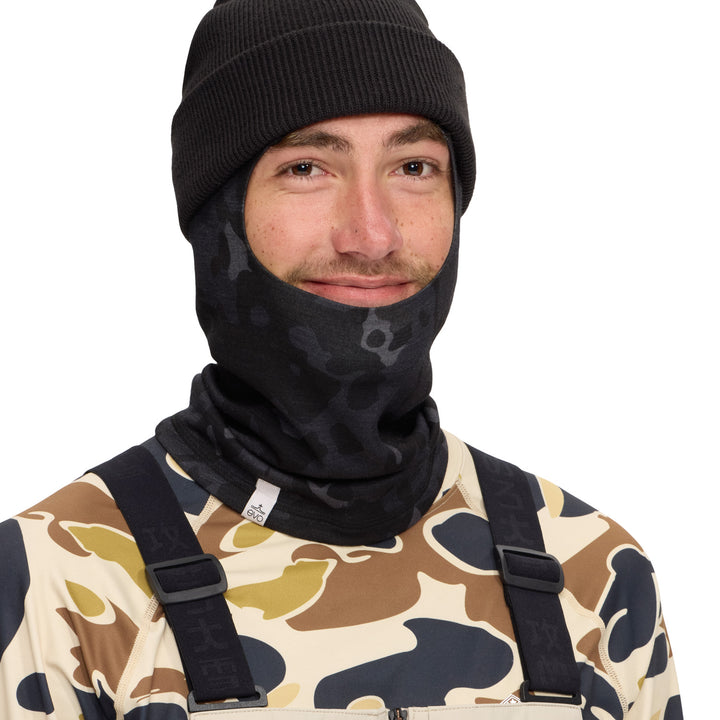evo Outback Merino Balaclava Black Camo