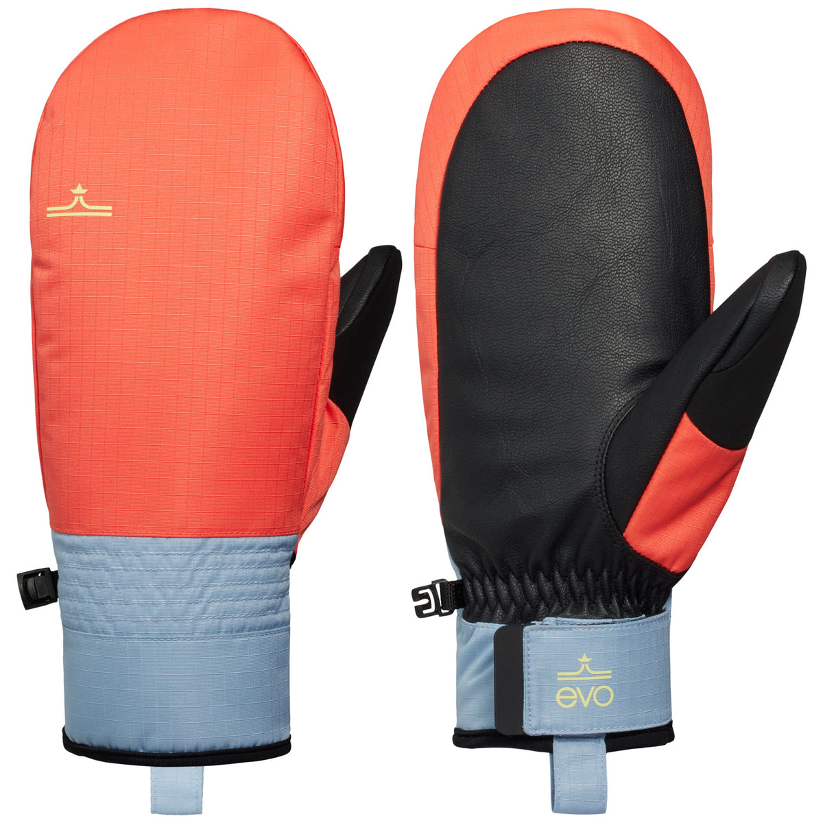 evo Silver Fir Mittens Coral/Denim