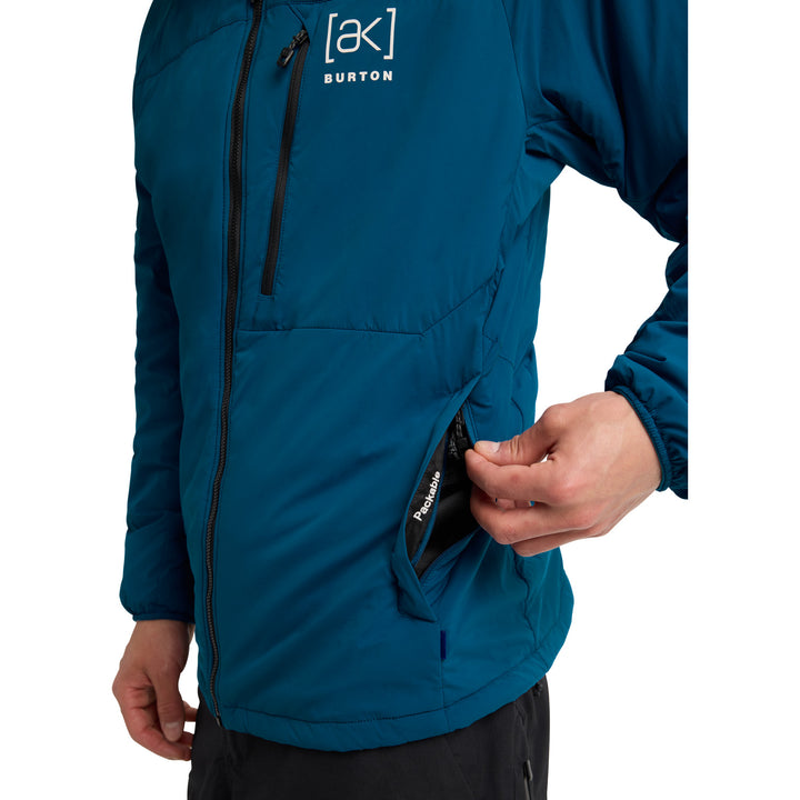Burton AK Helium Stretch Hooded Jacket - Men's Blue Teal
