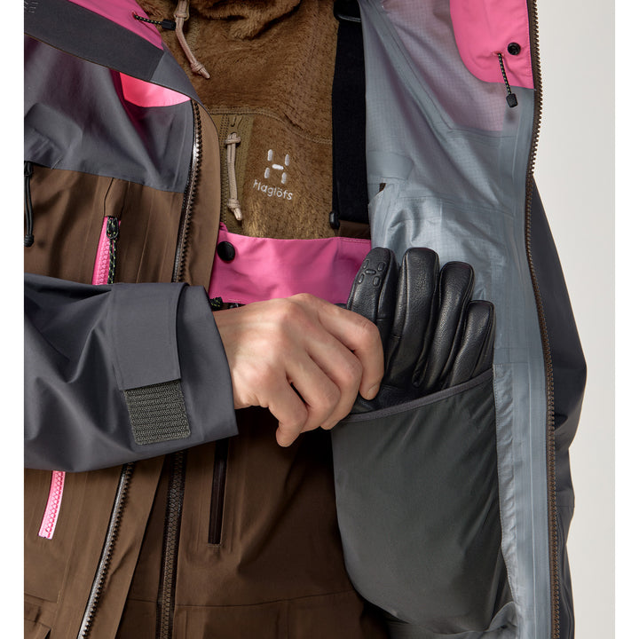 Haglöfs Vassi GORE-TEX Pro II Jacket - Men's Lantana Pink/Woodland Brown
