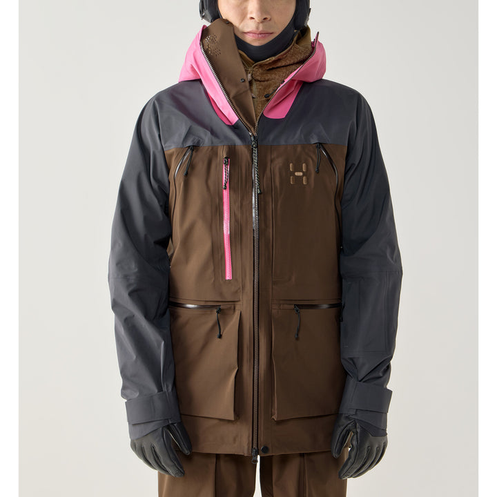 Haglöfs Vassi GORE-TEX Pro II Jacket - Men's Lantana Pink/Woodland Brown
