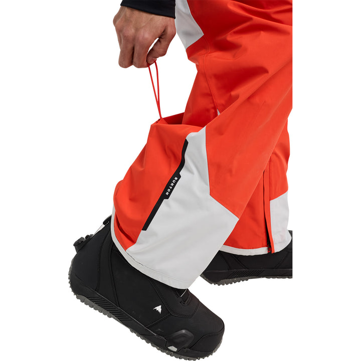 Burton Reserve GORE-TEX 2L Bib Pants - Men's Fiesta Red/Gray Cloud