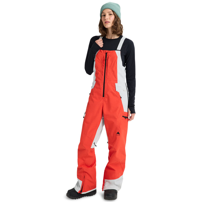 Burton Reserve GORE-TEX 2L Bib Pants - Women's Fiesta Red/Gray Cloud