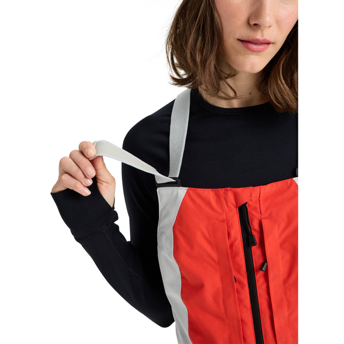 Burton Reserve GORE-TEX 2L Bib Pants - Women's Fiesta Red/Gray Cloud