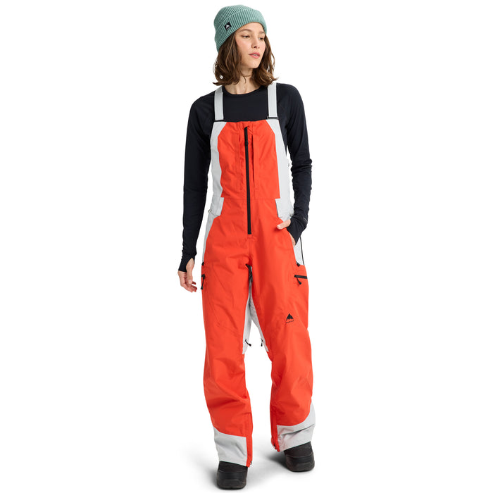 Burton Reserve GORE-TEX 2L Bib Pants - Women's Fiesta Red/Gray Cloud