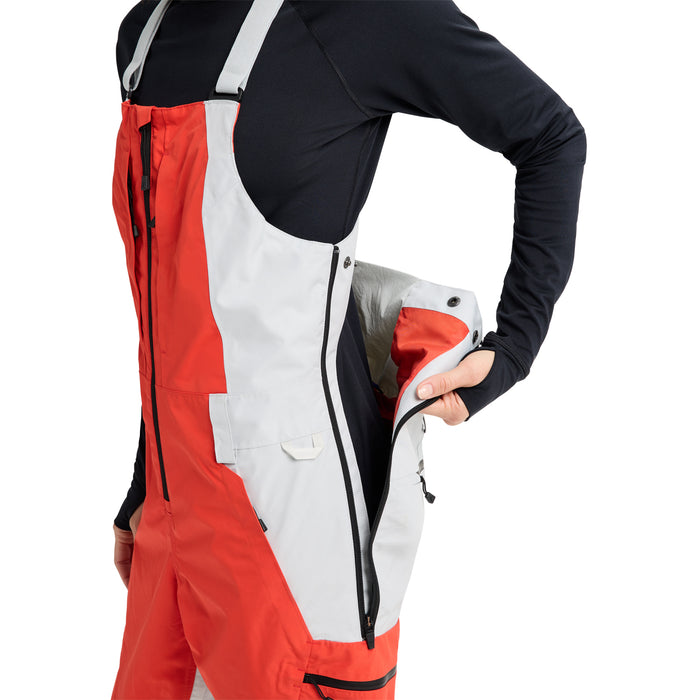 Burton Reserve GORE-TEX 2L Bib Pants - Women's Fiesta Red/Gray Cloud