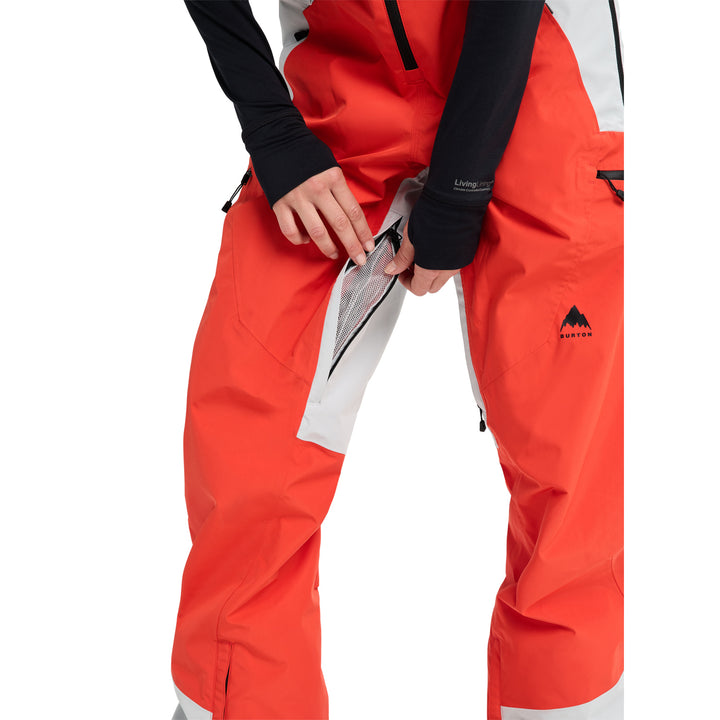 Burton Reserve GORE-TEX 2L Bib Pants - Women's Fiesta Red/Gray Cloud