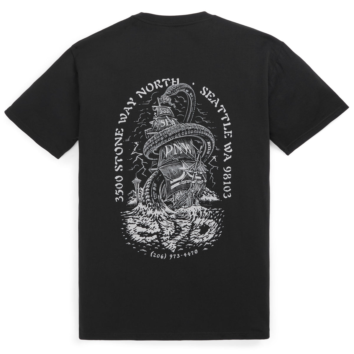 evo Seattle Service Pocket T-Shirt - Unisex Black-Seattle