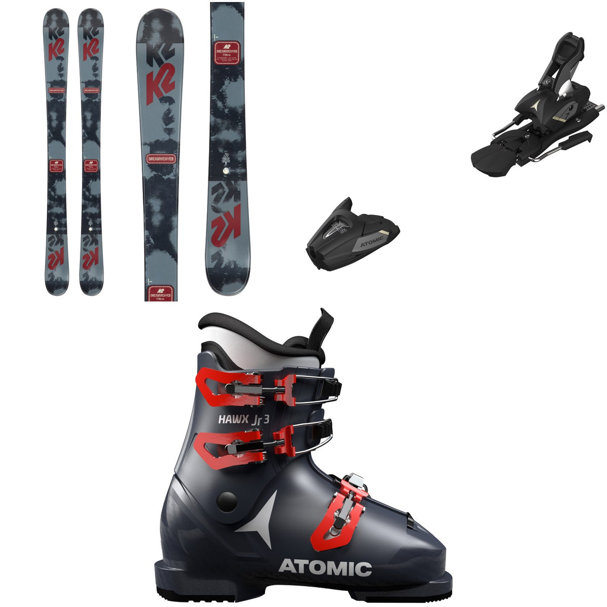 K2 Dreamweaver Skis + Atomic Colt 7 GW Ski Bindings + Atomic Hawx Jr 3 Ski Boots - Kids'