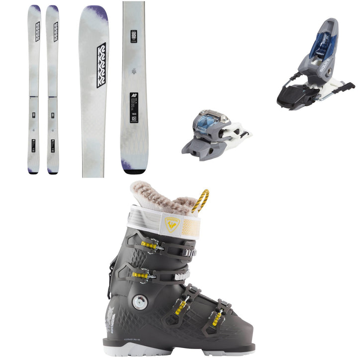 K2 Mindbender 90 C W Skis + Marker Squire 11 Ski Bindings + Rossignol Alltrack Pro 80 Ski Boots - Women's