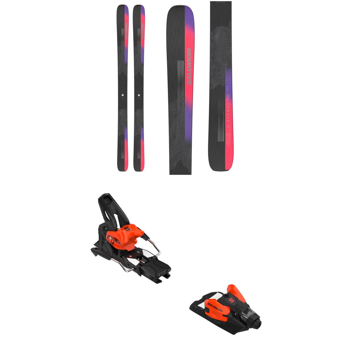Salomon Stance 102 Skis + Salomon Strive 14 MN Ski Bindings