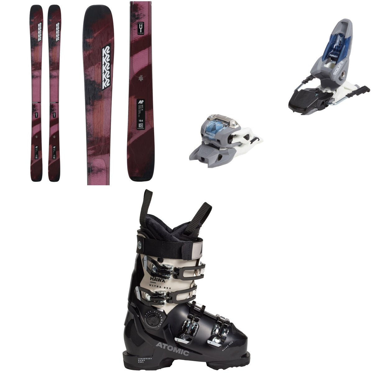 K2 Mindbender 89 Ti W Skis + Marker Squire 11 Ski Bindings + Atomic Hawx Ultra 95X W Ski Boots - Women's