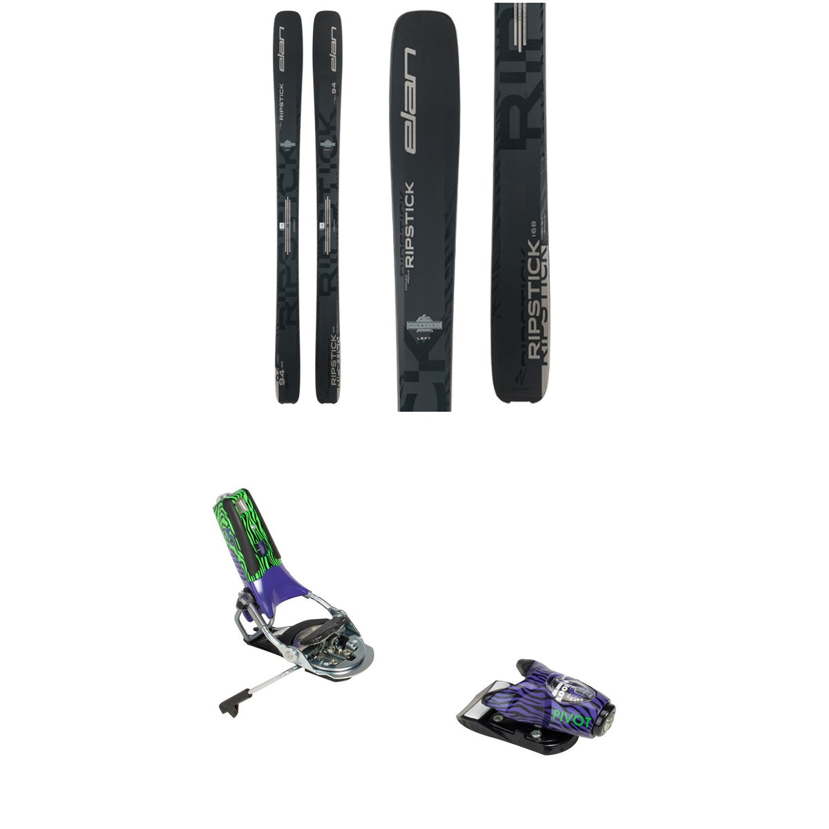 Elan Ripstick 94 Black Edition Skis - Women's + Look x evo Pivot 2.0 15 GW Ski Bindings 2026