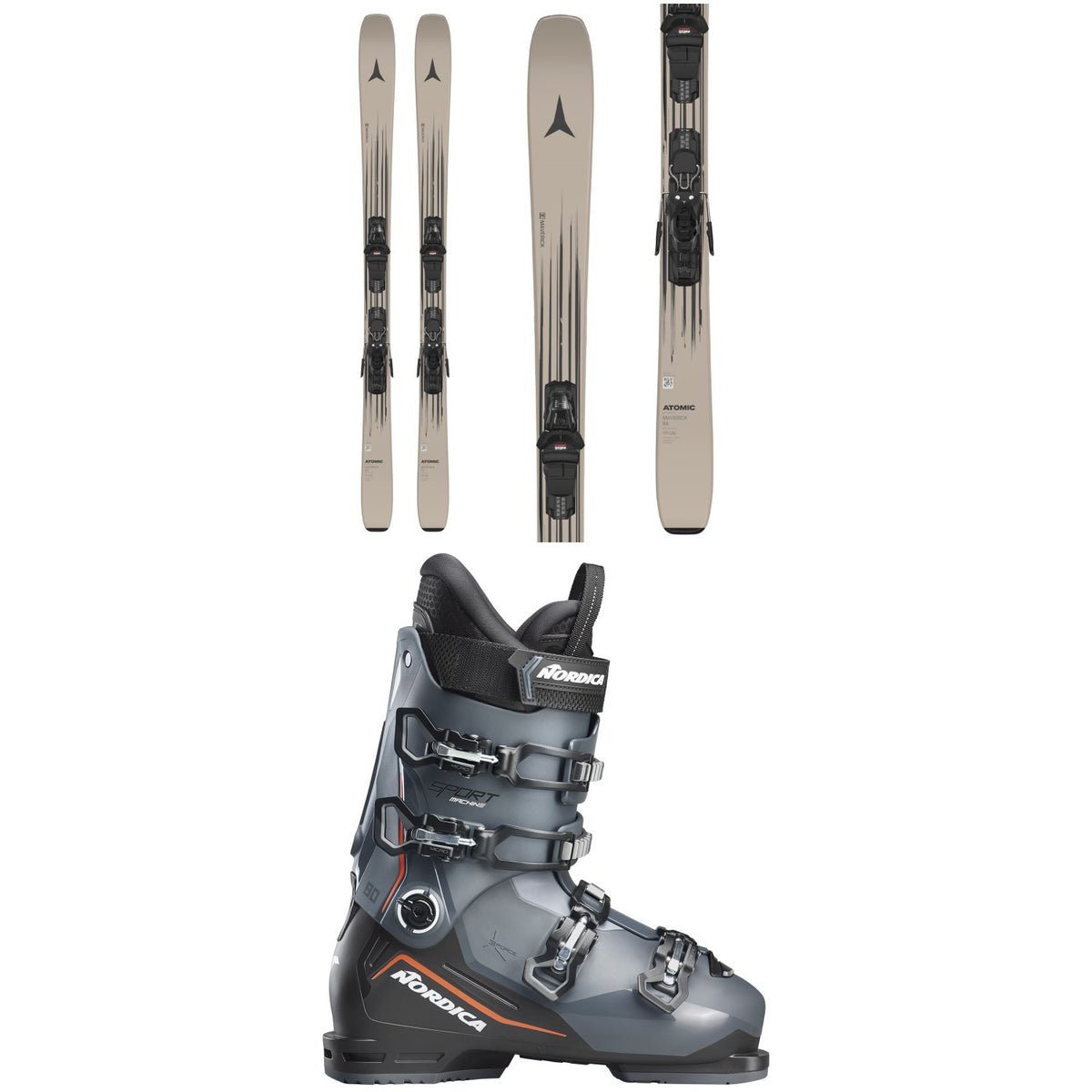 Atomic Maverick 84 Skis + M10 GW Bindings + Nordica Sportmachine 3 80 Ski Boots 2026