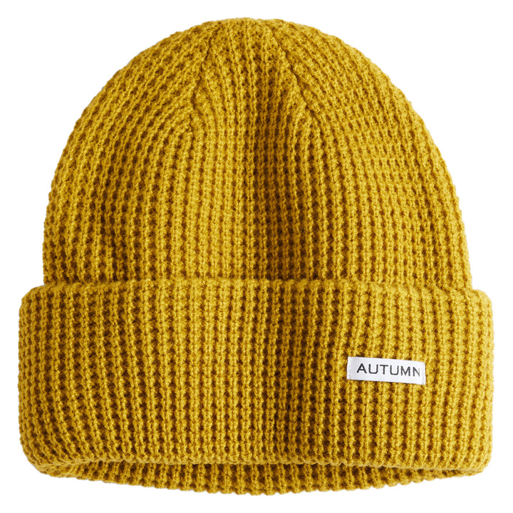Autumn Waffle Beanie Olive Ochre