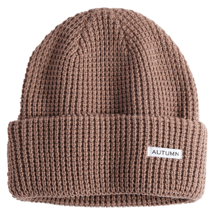 Autumn Waffle Beanie Dusty Mauve