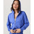 Vuori Halo Modern Full Zip Hoodie - Women's Bright Iris Heather