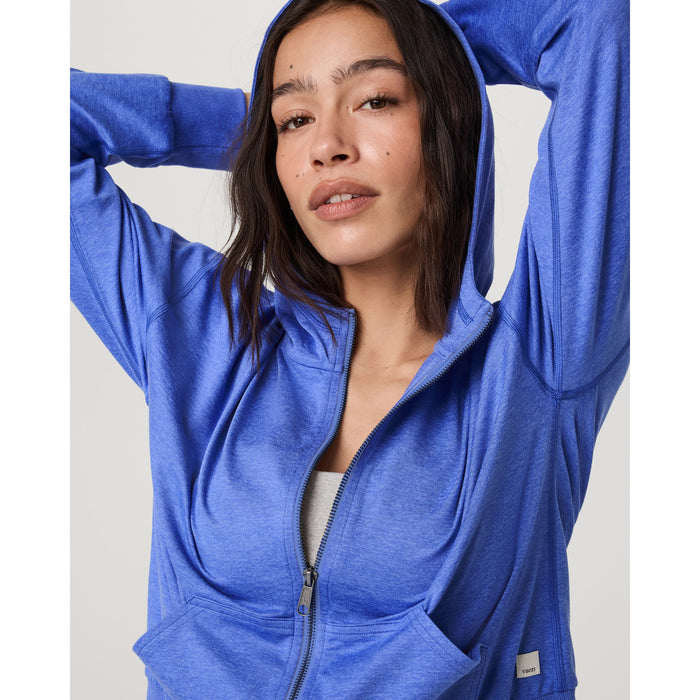 Vuori Halo Modern Full Zip Hoodie - Women's Bright Iris Heather