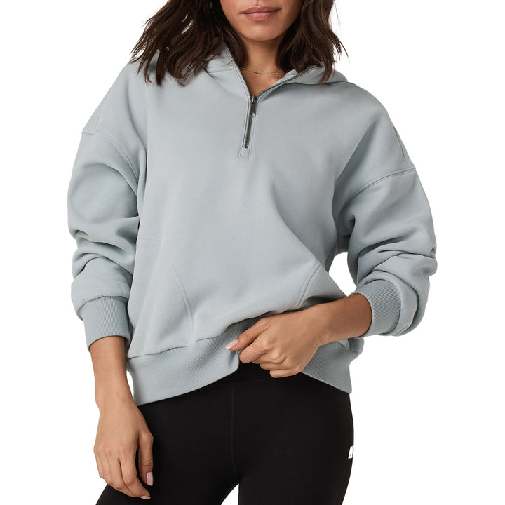 Vuori Restore Oversized Half Zip Hoodie - Women's Blue Haze