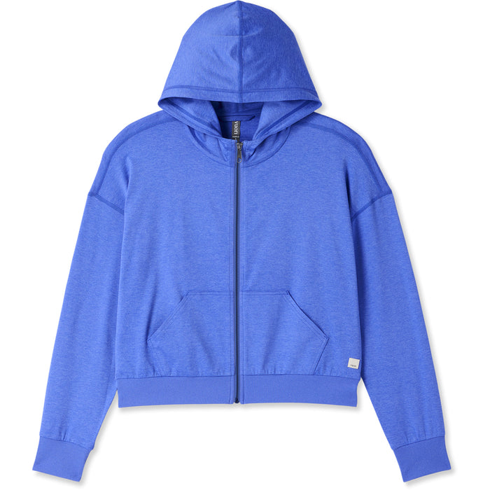 Vuori Halo Modern Full Zip Hoodie - Women's Bright Iris Heather