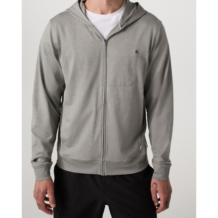 Vuori Ponto Full Zip Hoodie - Men's Driftwood Heather
