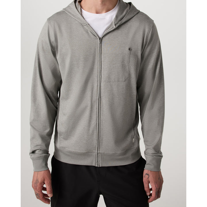 Vuori Ponto Full Zip Hoodie - Men's Driftwood Heather
