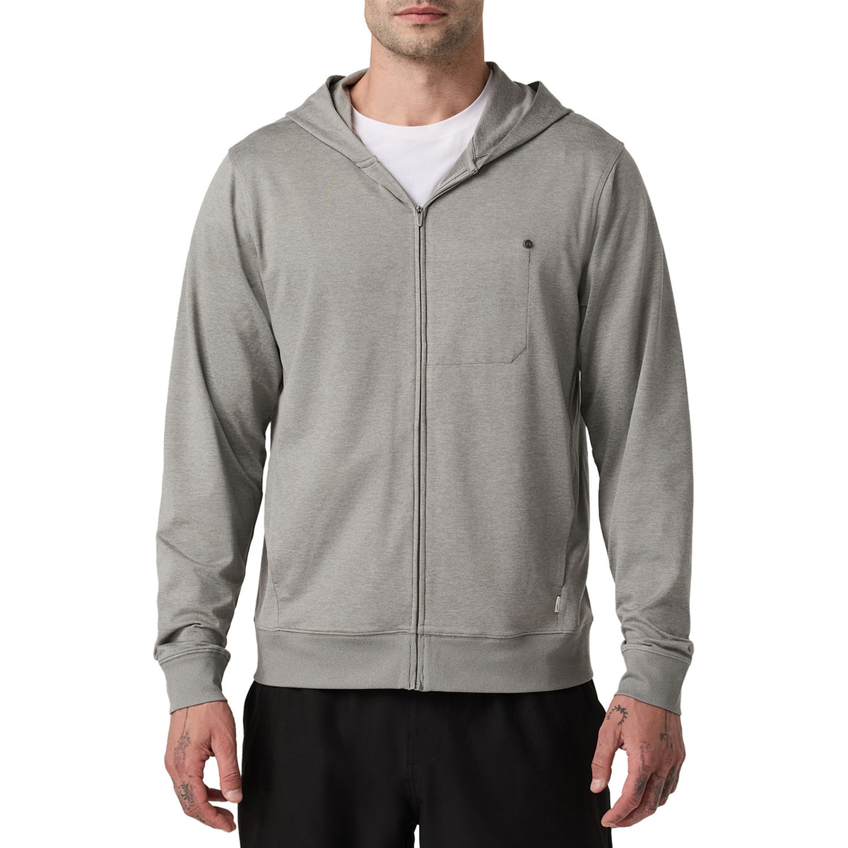 Vuori Ponto Full Zip Hoodie - Men's Driftwood Heather