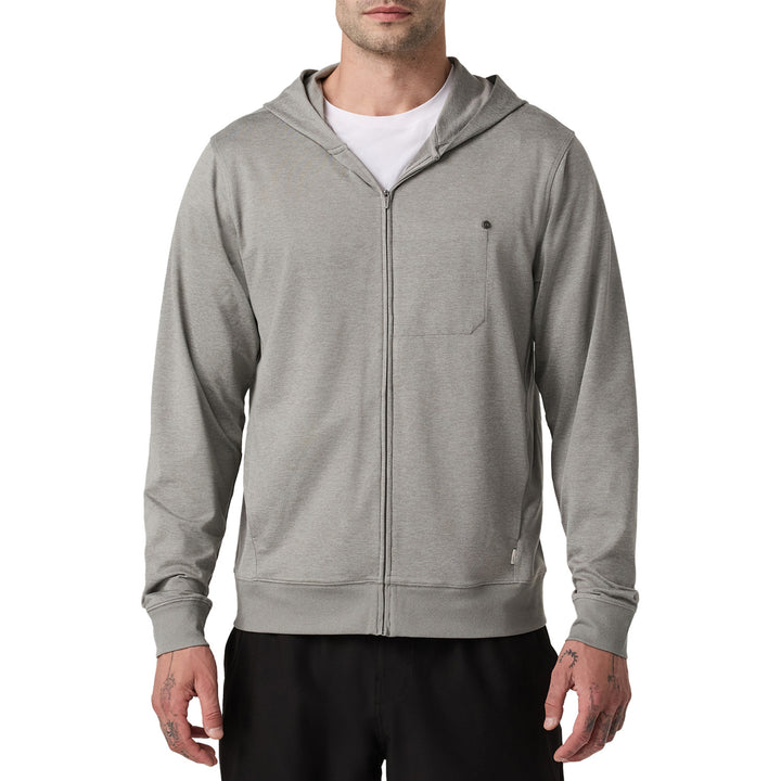 Vuori Ponto Full Zip Hoodie - Men's Driftwood Heather