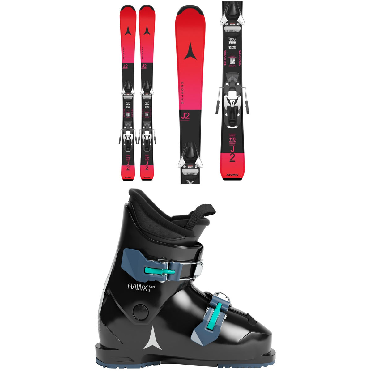 Atomic Redster J2 Skis + C5 GW Bindings + Atomic Hawx Kids 2 Ski Boots - Kids' 2026