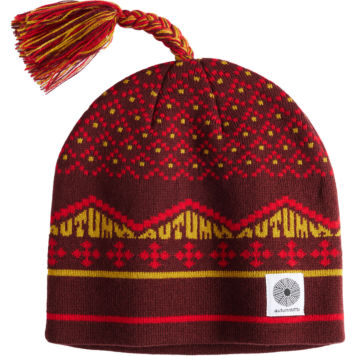 Autumn Tassle Beanie Burgundy