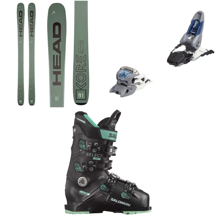 Head Kore 91 Skis + Marker Squire 11 Ski Bindings + Salomon Select HV 80 W GW Ski Boots - Women's