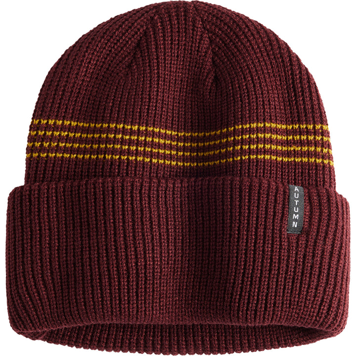 Autumn Mini Stripe Beanie Burgundy